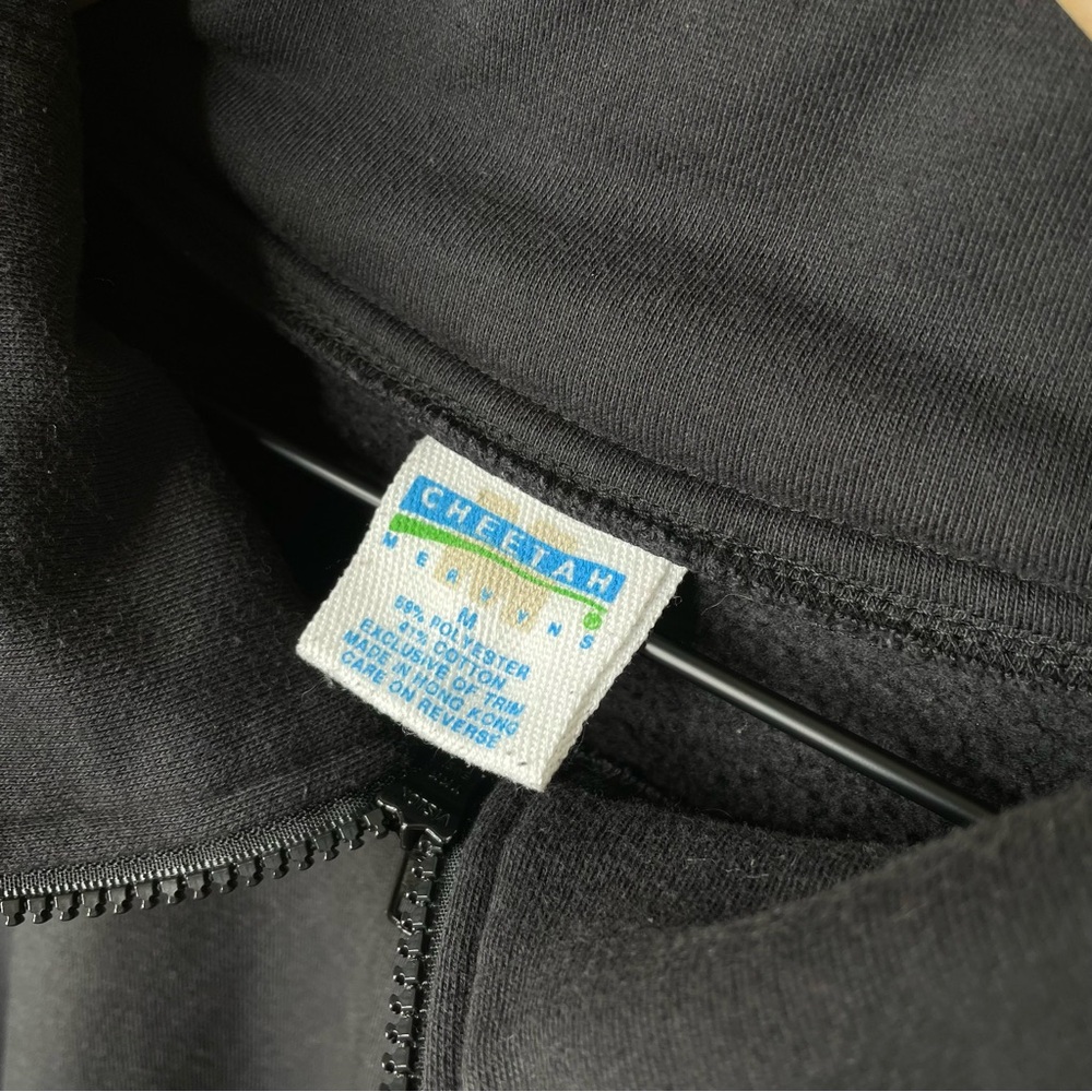 Vintage Men's Black Sweater Quarter Collar Zip Up - Picture 6 of 10